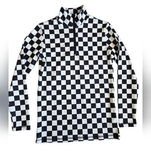 Sterling Kreek Black Checkered Quarter Zip Shirt XS